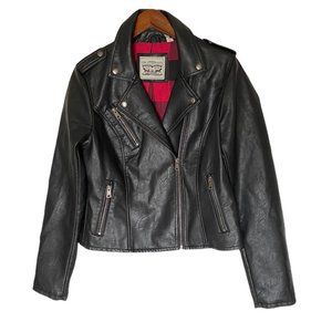LEVIS Faux Leather Moto Jacket Sz M